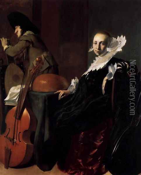 Music-Making Couple Oil Painting - Willem Cornelisz. Duyster