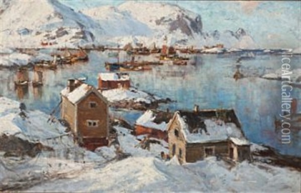 Fra Lofoten / Marsdag I Lofoten Oil Painting - Gunnar Berg