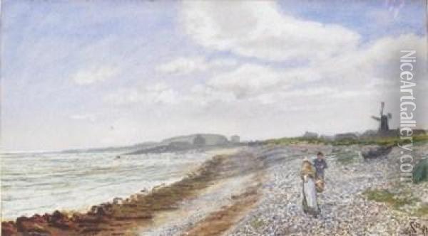 Cornish Coast Oil Painting - Charles Napier Hemy