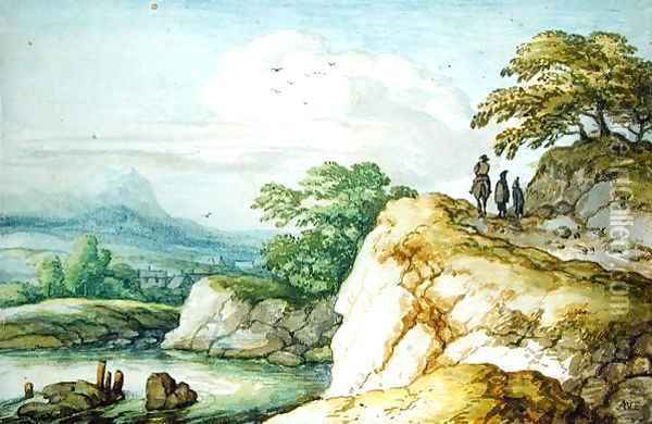 Hikers in the Highlands 1655 Oil Painting - Allaert van Everdingen