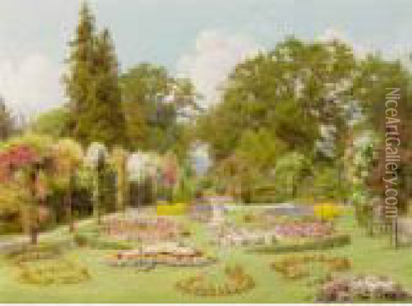 The Rose Garden Oil Painting - George Marks