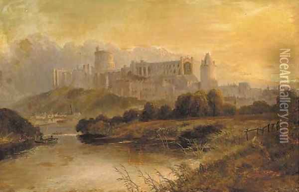 Windsor Castle from the Thames Oil Painting - John Syer