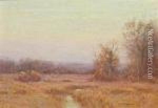 Early November Morning Oil Painting - Bruce Crane