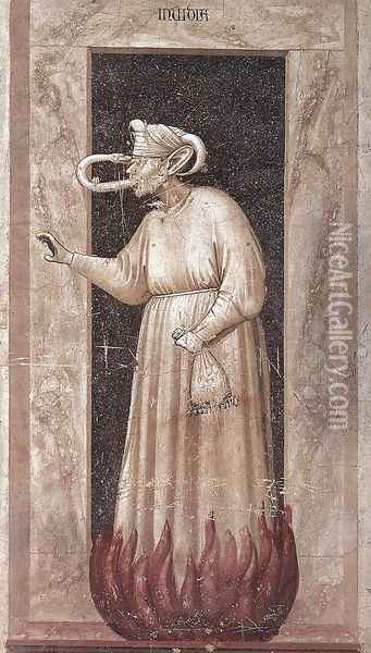 No. 48 The Seven Vices- Envy 1306 Oil Painting - Giotto Di Bondone