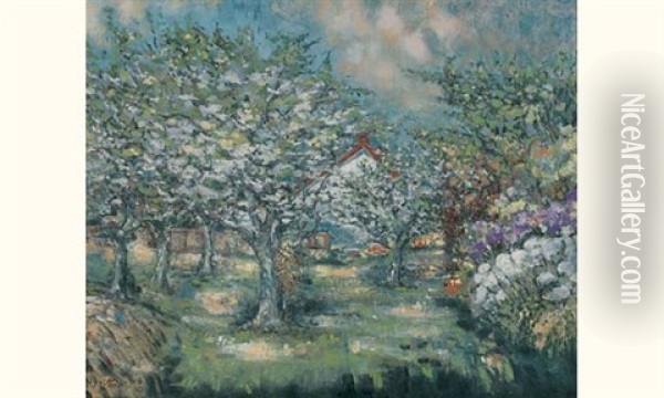 Verger En Fleurs Oil Painting - Georges Lemmen