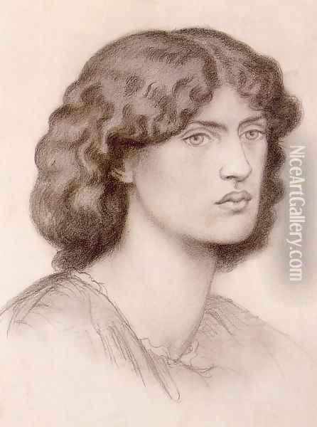 Jane Morris I Oil Painting - Dante Gabriel Rossetti