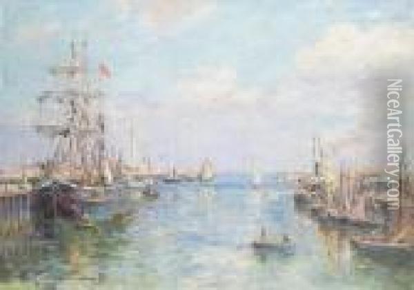 Avant Port De Dunkerque Oil Painting - Edmond Marie Petitjean