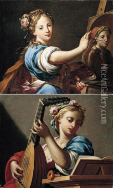 Allegories Of Painting And Music Oil Painting - Francesco Trevisani