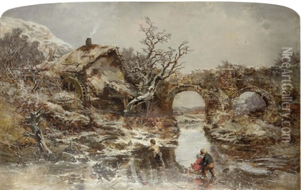 A Frosty Morning Oil Painting - Charles Branwhite