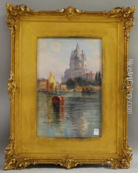 Venetian Canal Scene Oil Painting - Walter Francis Brown