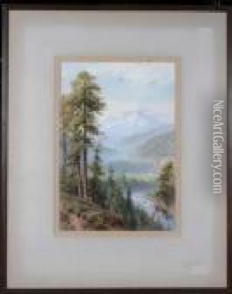 Mount Shafta - Evening Oil Painting - Harry Sutton Palmer