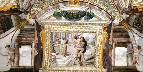 Hercules and Antaeus Oil Painting - Orazio Samacchini