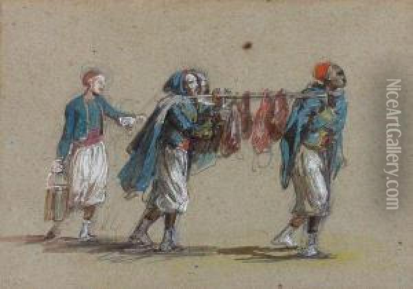 Zouaves Charges De Lintendance Oil Painting - Isidore Alexandre Augustin Pils