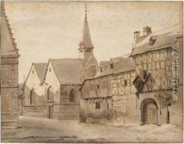 View Of The St. Jacobskerk And The Gasthuis, Maastricht Oil Painting - Josua de Grave