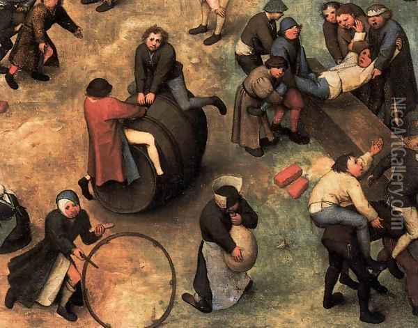 Children's Games (detail) 1559-60 2 Oil Painting - Jan The Elder Brueghel