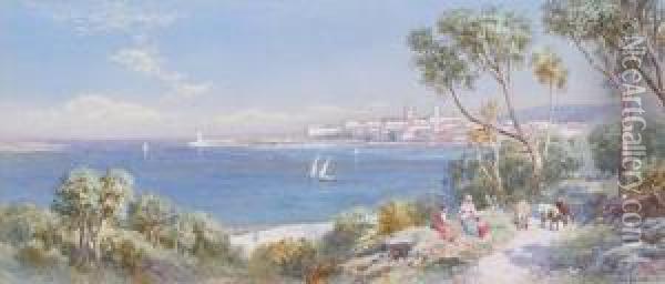 Italian Coastal Scene Oil Painting - Charles Rowbotham