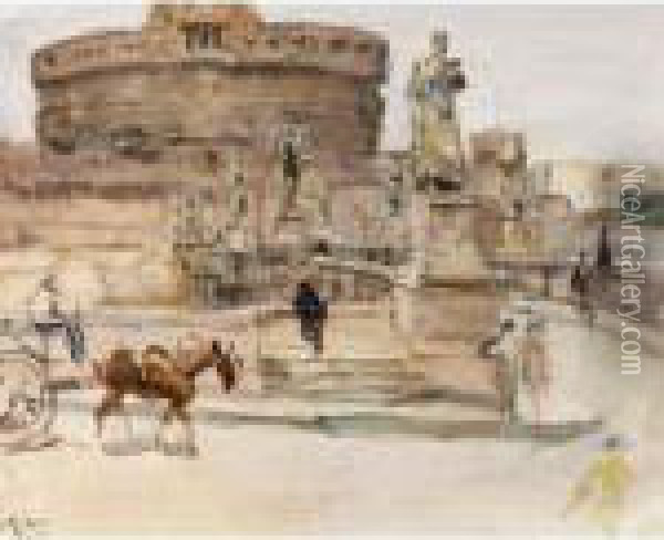The Castel Sant' Angelo, Rome Oil Painting - Isaac Israels