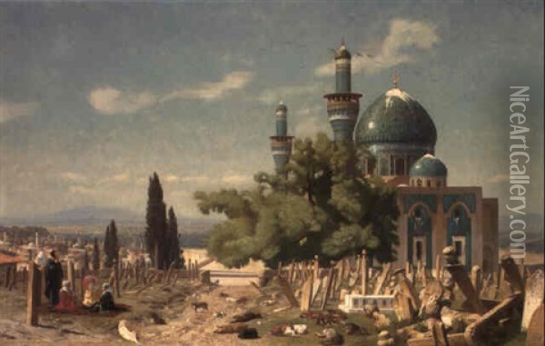 Les Champs De Repos, Brousse (mosquee Verte) Oil Painting - Jean-Leon Gerome
