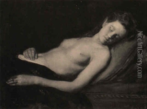 Weiblicher Akt Oil Painting - Franz Von Defregger