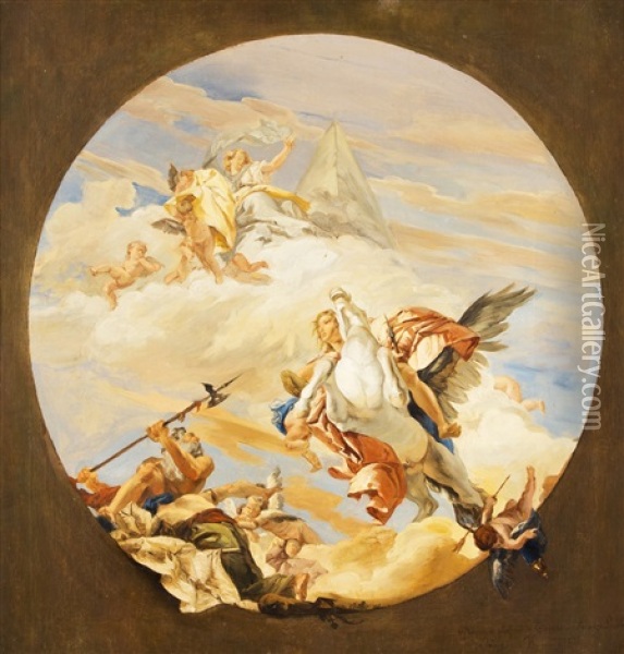 Alegoricky Vyjev Podle Tiepola Oil Painting - Vojtech Adalbert Hynais