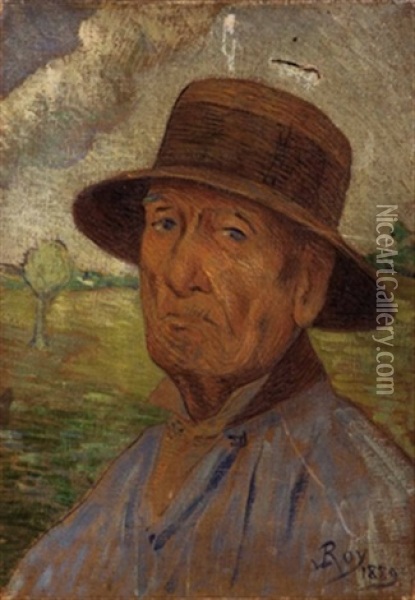 Mann Mit Hut In Landschaft Oil Painting - Louis Georges Eleonor Roy