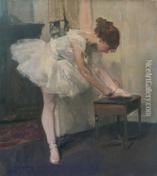 Ballerine Oil Painting - Maurice Wagemans