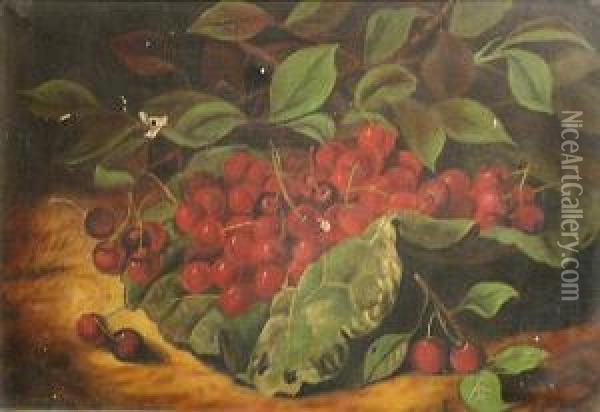 A Still Life With Cherries Oil Painting - George Forster