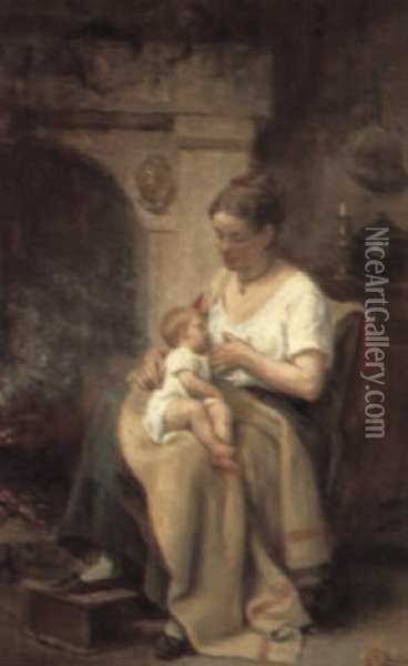 A Mother's Joy Oil Painting - Leon Emile Caille