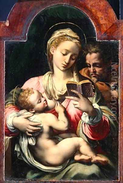 The Holy Family Oil Painting - Pompeo Cesura