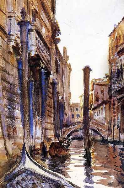 Side Canal in Venice Oil Painting - John Singer Sargent