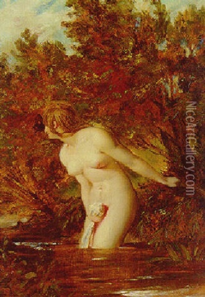 Musidora Oil Painting - William Etty