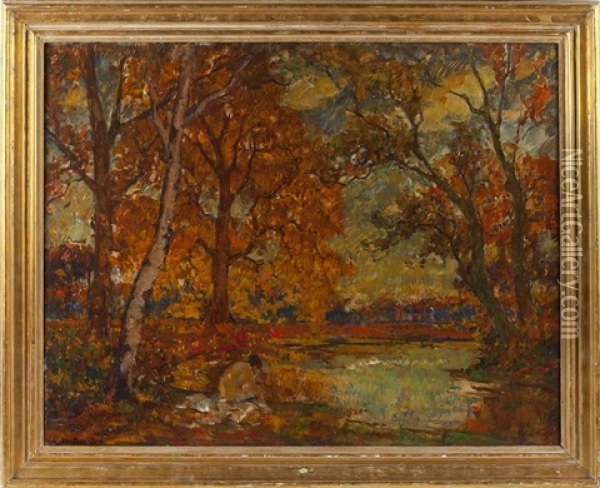 Landscape Oil Painting - Alphonse van Beurden Sr.