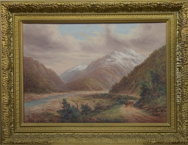 Mouth, Otira Gorge Oil Painting - William George Baker