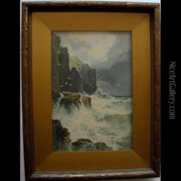 Pounding Waves Oil Painting - Arthur Suker