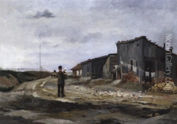 Scene De Village Oil Painting - Jean Francois Raffaelli