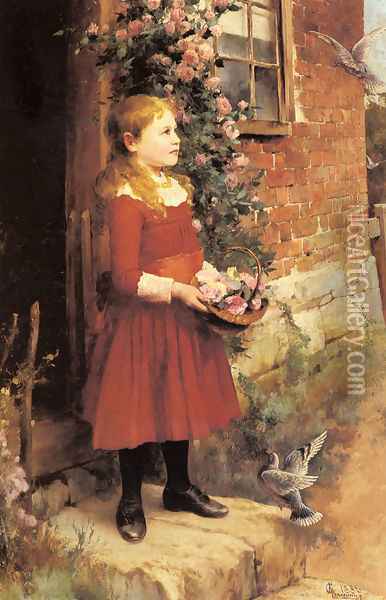 The Youngest Daughter of J.S. Gabriel Oil Painting - Alfred Glendening