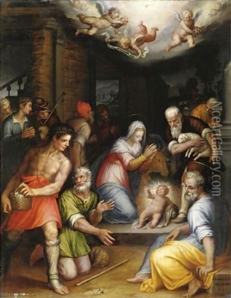 Adorazione Dei Pastori Oil Painting - Francesco Guarino