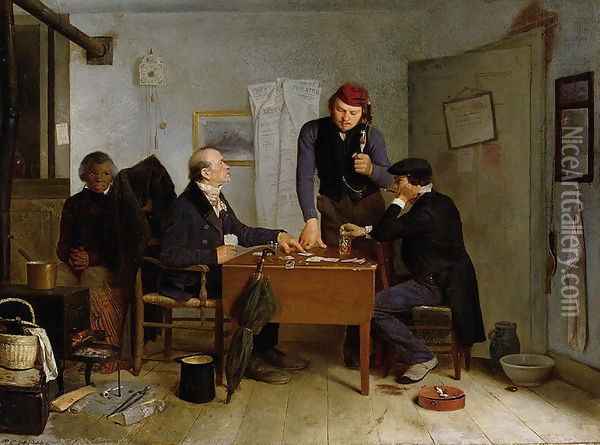 The Card Players, 1846 Oil Painting - Richard Caton Woodville