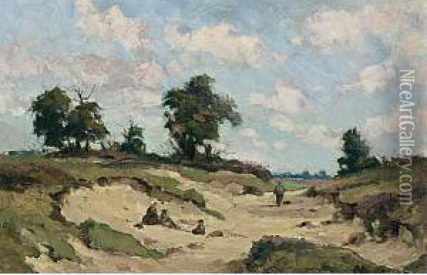 A Picnic In The Dunes Oil Painting - Cornelis Koppenol
