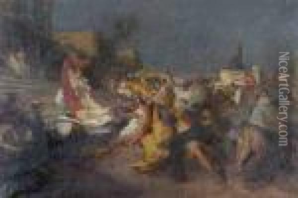 Rede Des Marcus Antonius Bei Der Begrabnisfeier Fur Julius Caesar Oil Painting - Carl Theodor Von Piloty