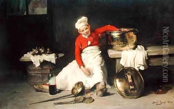 Kitchen-Boy Oil Painting - Claude Joseph Bail