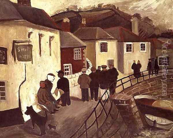 The Ship Hotel, Mousehole, Cornwall, 1928-9 Oil Painting - Christopher Wood