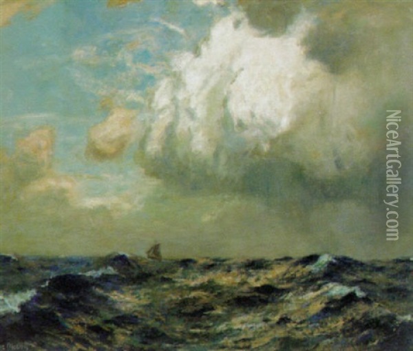 Meeresbrandung Bei Aufziehendem Gewitter Oil Painting - Julius Olsson