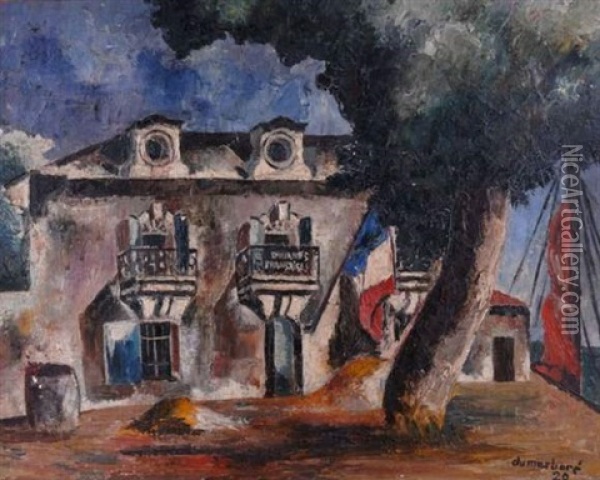 La Douane A Saint Tropez Oil Painting - Jean Du Marbore