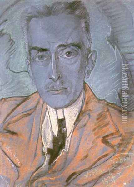 Portrait of Bogdan Jaxa-Ronikier Oil Painting - Stanislaw Ignacy Witkiewicz (Witkacy)