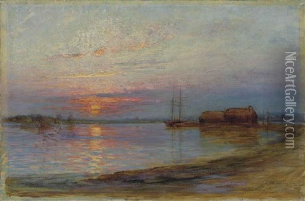 Sunset Oil Painting - Tudor St. George Tucker