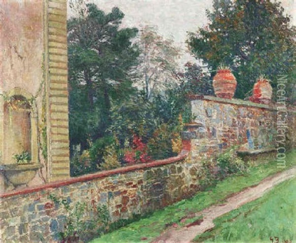 Garten Der Villa Romana (florenz) Oil Painting - Georg Burmester