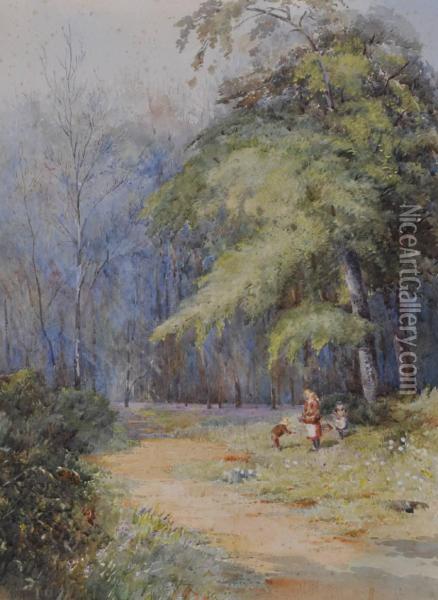 Children In A Woodland Clearing Oil Painting - Isabel S. Legg