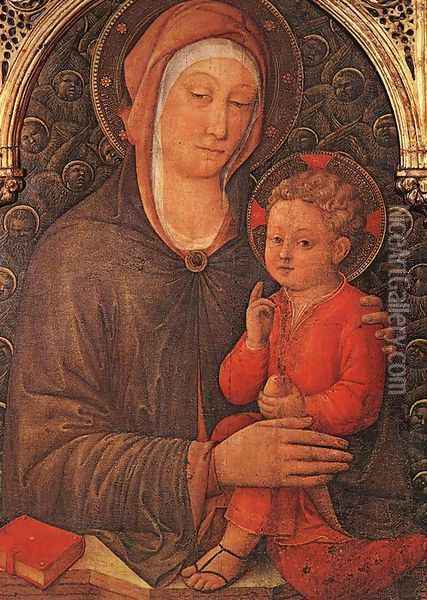Madonna and Child Blessing c. 1455 Oil Painting - Jacopo Bellini