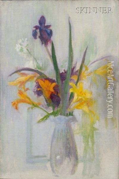 Iris And Lilies Oil Painting - Ellen Day Hale